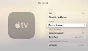 Administrar almacenamiento para borrar la caché del Apple TV