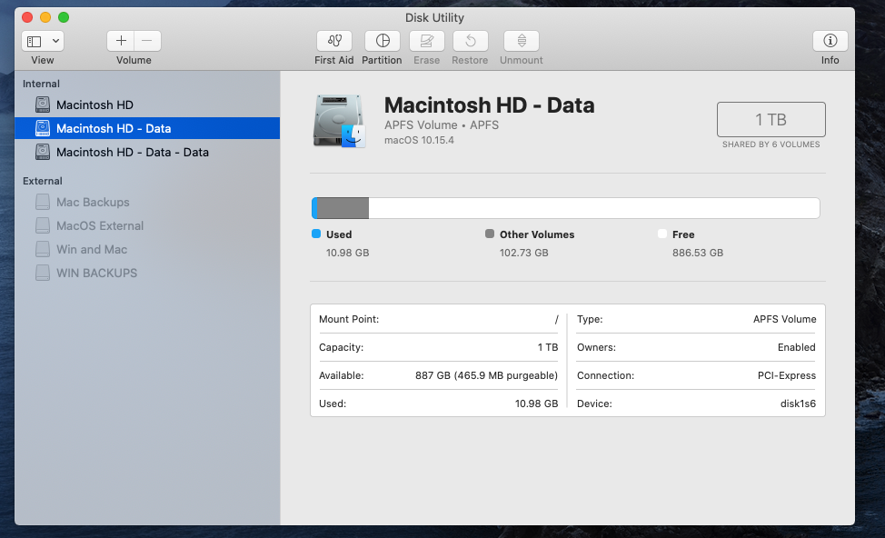 Seleccione Macintosh HD para borrar WOW Cache en su Mac