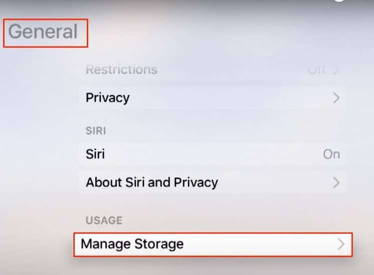 Eliminar los datos de la caché de aplicaciones en mi Apple TV