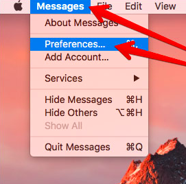 Borrar caché de iMessage en Mac a través de Preferencias