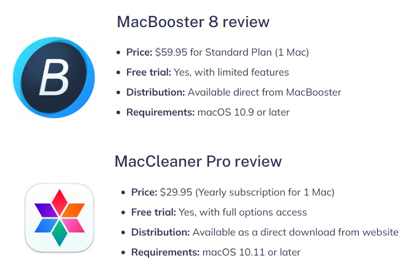 Reseñas entre MacBooster Vs MacCleaner Pro