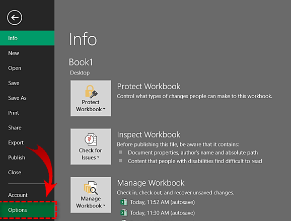 Borrar lista de documentos recientes en Excel