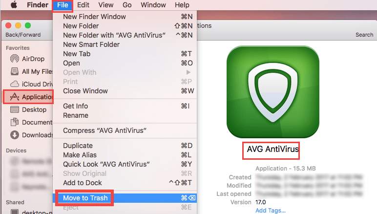 Eliminar la aplicación AVG de Mac