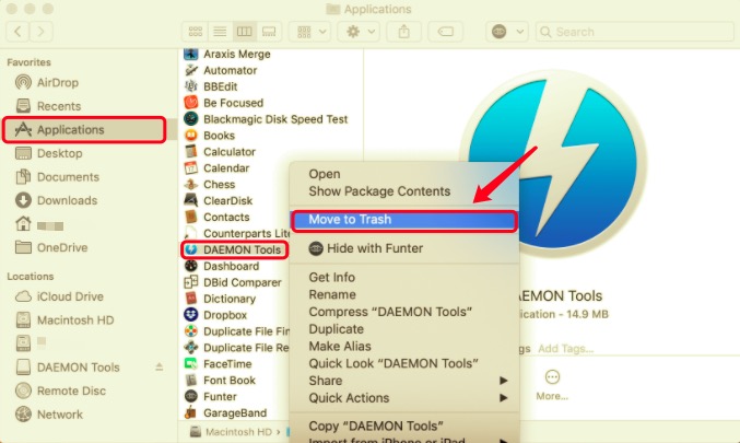 Quitar Daemon Tools de Mac manualmente