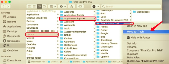 Desinstalar manualmente Final Cut Pro en Mac con sus archivos de soporte