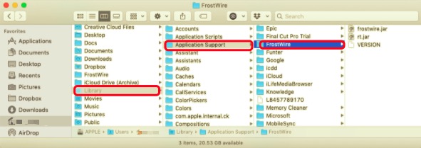 Desinstale FrostWire en Mac con sus archivos de soporte