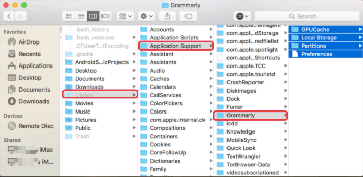 Desinstalar Grammarly manualmente en Mac con todos los archivos de servicio