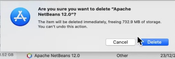 Desinstalar NetBeans en Mac desde Launchpad