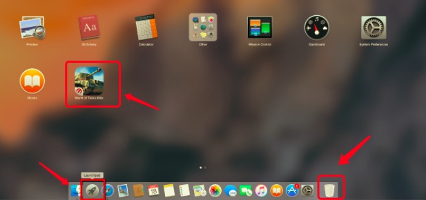 Eliminar World of Tanks en Mac a través de Launchpad
