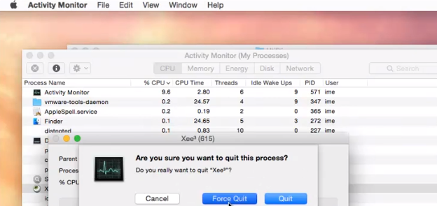 Forzar el cierre de Xee en Mac