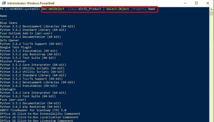 Buscar programas instalados en PowerShell