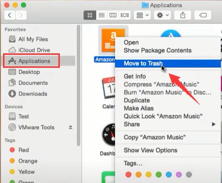 Desinstalar manualmente Amazon Music en Mac