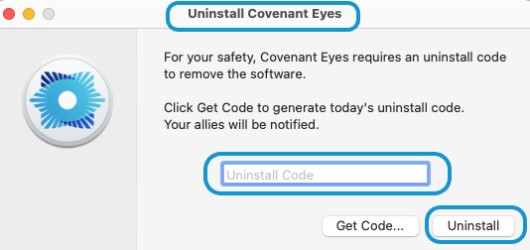 Desinstalar manualmente Covenant Eyes en Mac