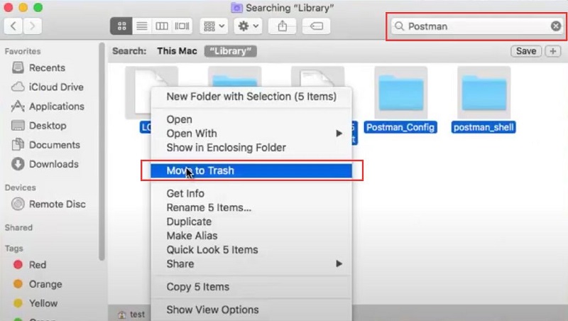 Desinstalar manualmente Postman en Mac