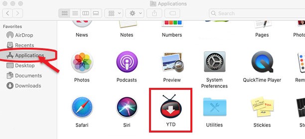 Desinstalar manualmente YTD en Mac