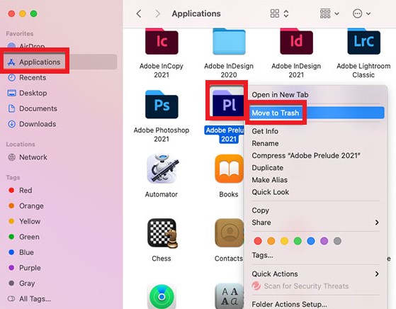 Desinstalar Adobe Prelude en Mac manualmente