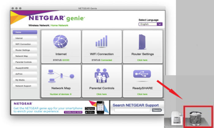 Desinstalar manualmente NETGEAR Genie en Mac