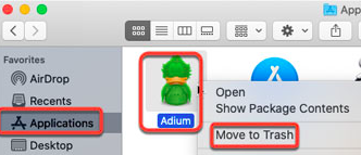 Pasos para desinstalar Adium en Mac