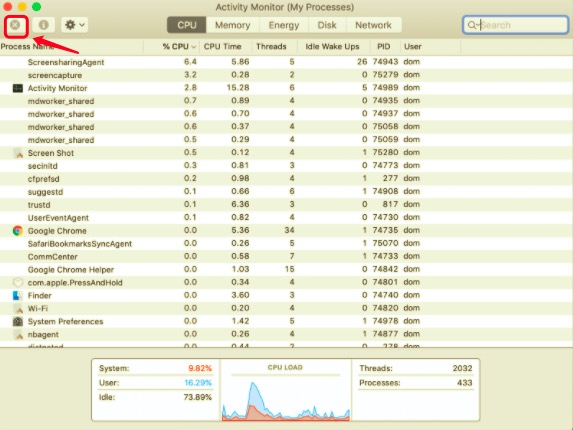 Salga de CUDA a través del Monitor de actividad antes de desinstalarlo