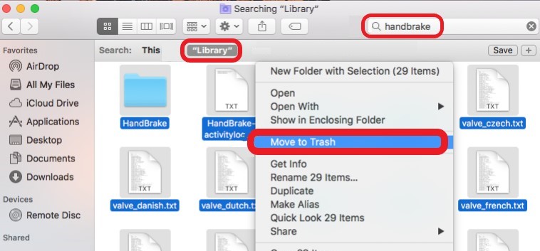 Desinstalar Handbrake en Mac de forma manual