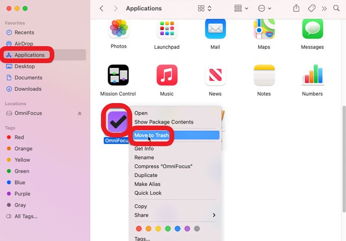 Cómo desinstalar Omnifocus en Mac manualmente