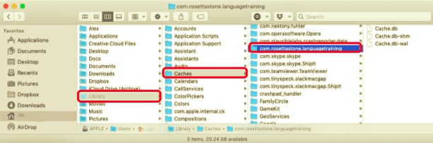 Eliminar manualmente Rosetta Stone de Mac con archivos residuales