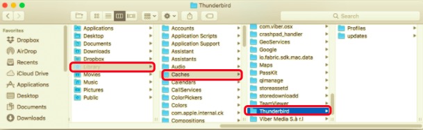 Desinstalar Thunderbird manualmente de Mac con sus archivos de servicio