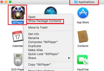 Desinstalar manualmente 5K Player en Mac