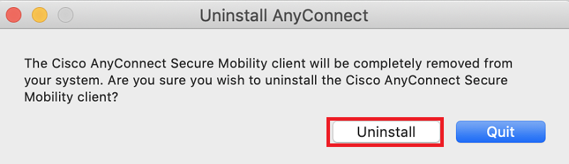 Eliminar Cisco AnyConnect de Mac