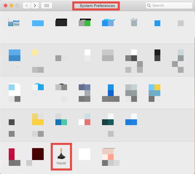 Eliminar Hazel de las preferencias del sistema Mac