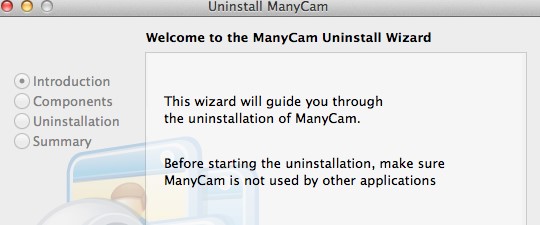 Desinstale ManyCam en Mac usando su desinstalador