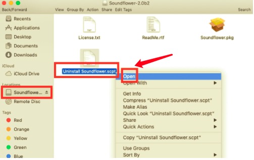 Desinstalar Soundflower en Mac a través del paquete