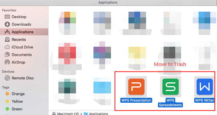 Desinstalar WPS Office en Mac manualmente