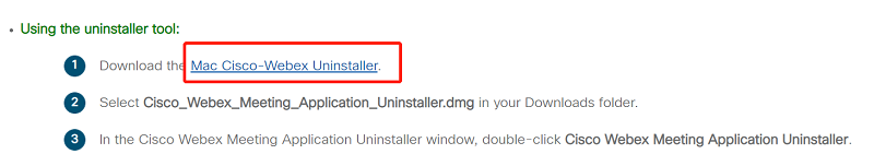 Desinstale Cisco Webex en Mac con su desinstalador