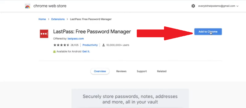 Agregar la extensión LastPass a Chrome