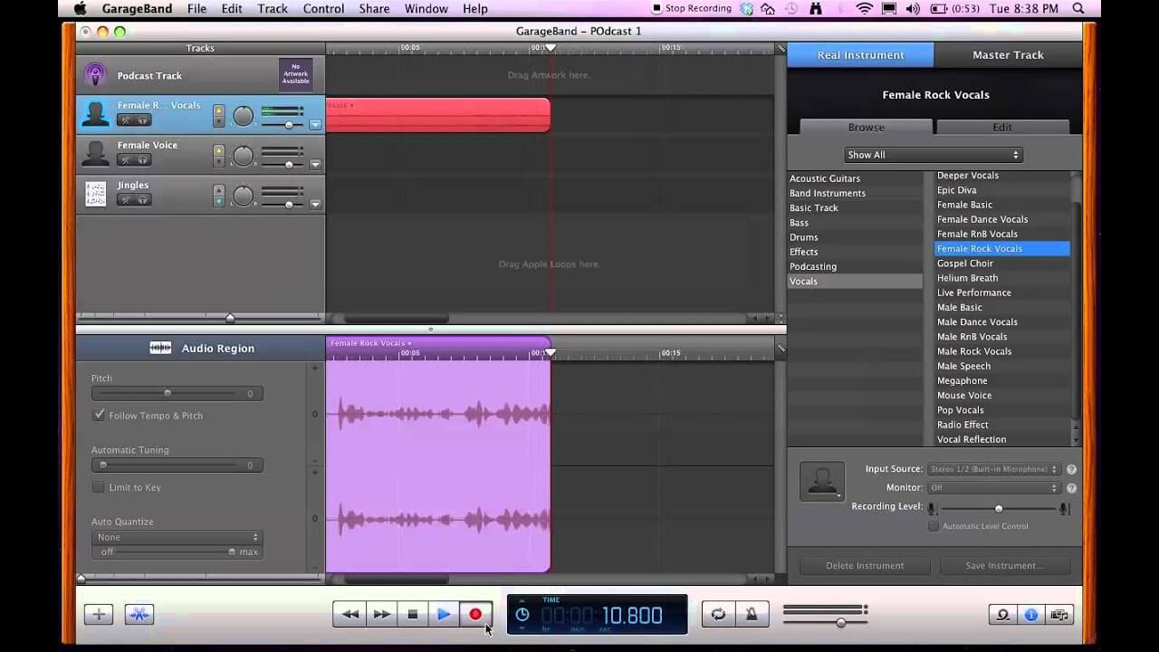 Cómo grabar audio en Mac usando GarageBand