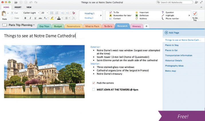 Las mejores aplicaciones para tomar notas en Mac: OneNote