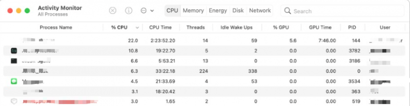 Abrir el Monitor de actividad en Mac