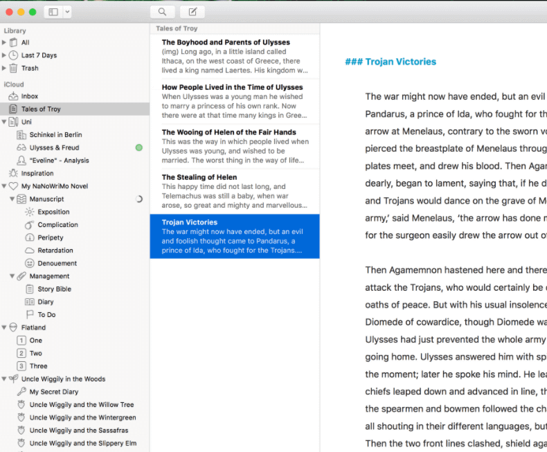 Procesador de textos para Mac Ulysses