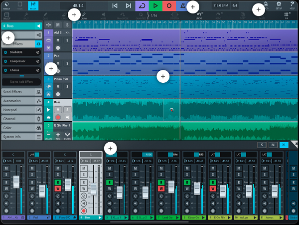 Software de grabación de música para Chromebooks: Cubasis 3