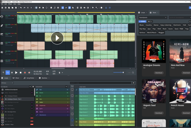 Software de grabación de música para Chromebooks: Magix Music Maker