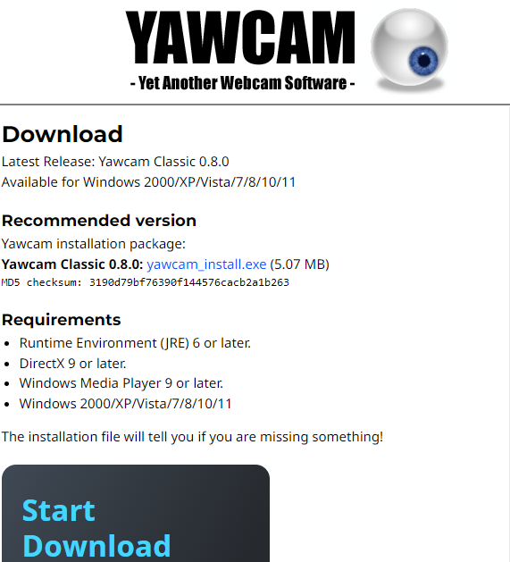 Descargar Yawcam de forma segura