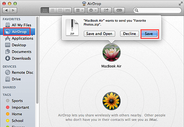 AirDrop de Mac a iPhone