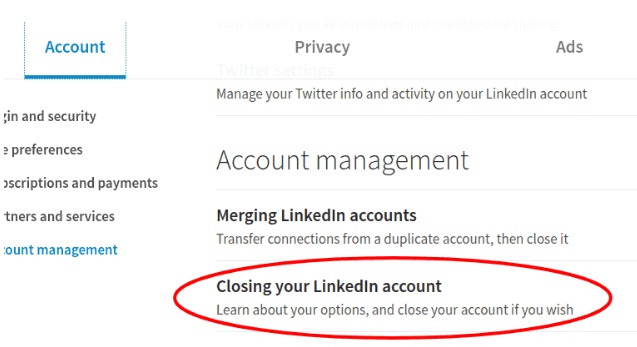 Cómo cerrar tu cuenta de Linkedin