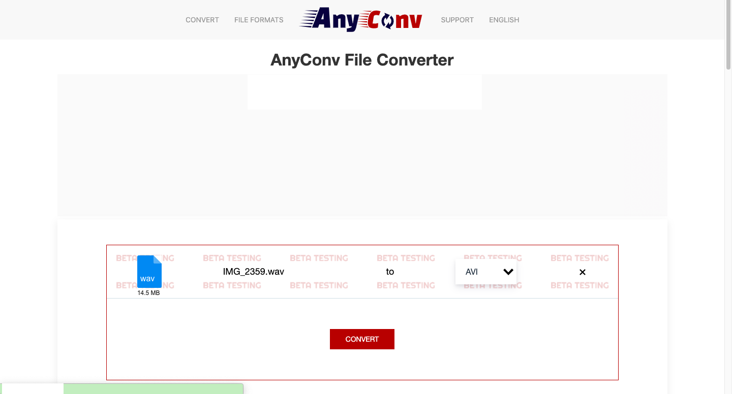 Convierta WAV a AVI con AnyConv.com