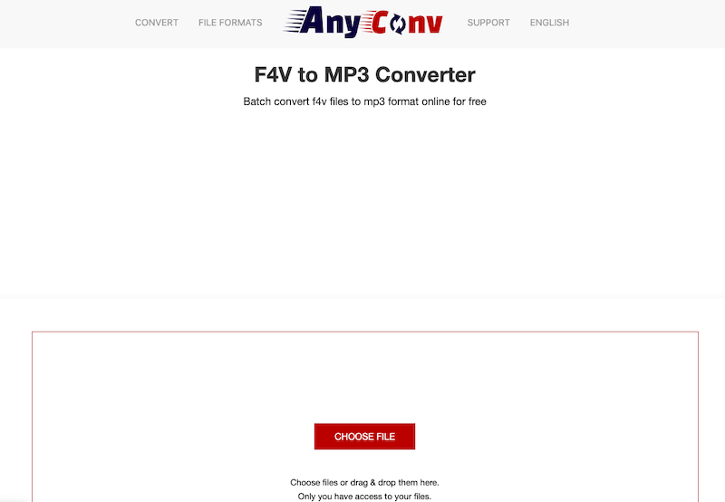 Use AnyConv para convertir F4V a MP3 en línea