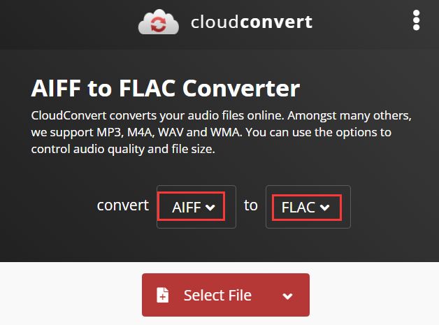 Convertir AIFF a FLAC en línea