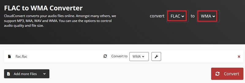 Convierta FLAC en WMA con herramientas en línea