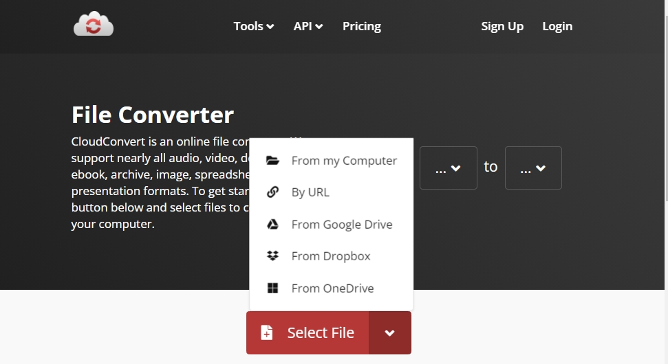 Convierta fácilmente MPG a MOV en CloudConvert.com