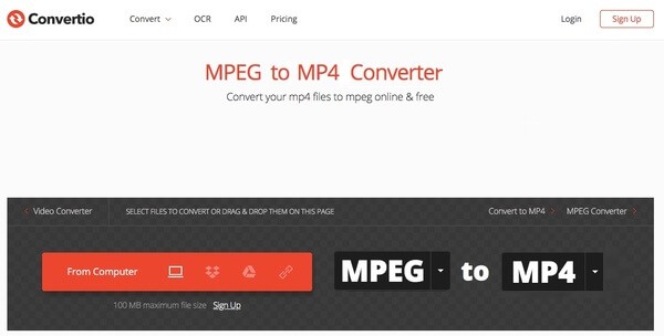 Convierta fácilmente MPEG a MP4 en línea